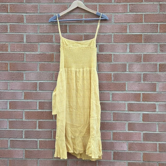 American Eagle faux wrap dress Pale Yellow Size XL - Picture 5 of 9